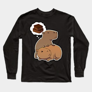 Capybara hungry for Brownies Long Sleeve T-Shirt